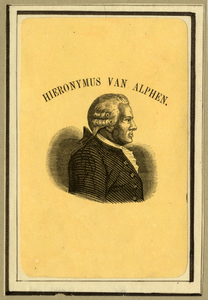 103863 Portret van Hieronymus van Alphen, geboren 1746, procureur-generaal, dichter, overleden 1803. Borstbeeld rechts, ...